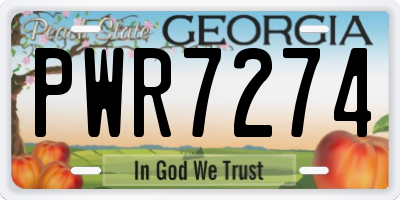 GA license plate PWR7274