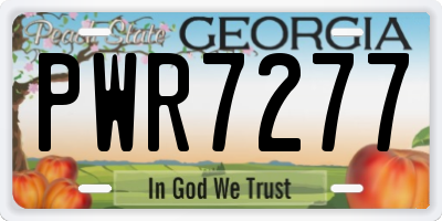 GA license plate PWR7277