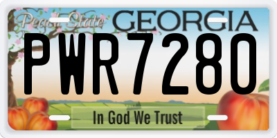 GA license plate PWR7280