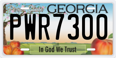 GA license plate PWR7300