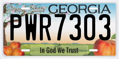 GA license plate PWR7303