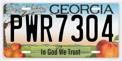 GA license plate PWR7304