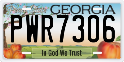 GA license plate PWR7306