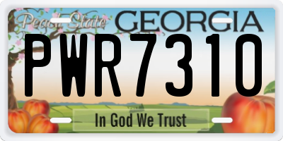 GA license plate PWR7310