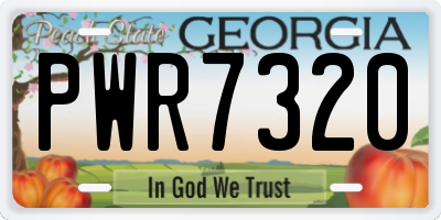 GA license plate PWR7320