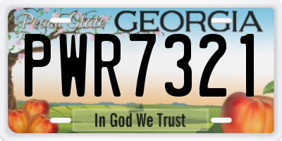 GA license plate PWR7321