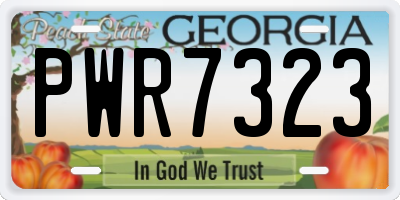 GA license plate PWR7323