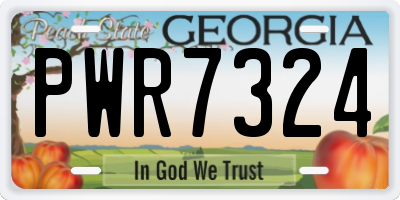 GA license plate PWR7324