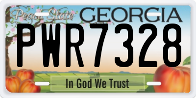 GA license plate PWR7328