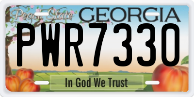 GA license plate PWR7330