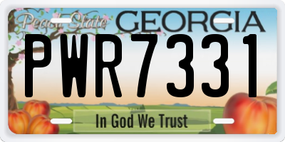 GA license plate PWR7331