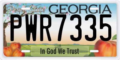 GA license plate PWR7335