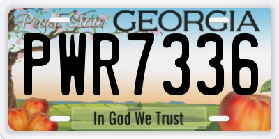 GA license plate PWR7336