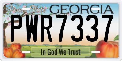 GA license plate PWR7337