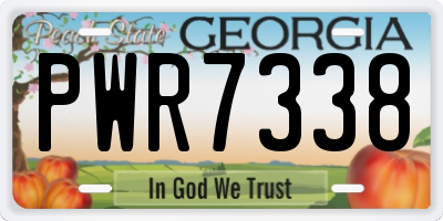 GA license plate PWR7338