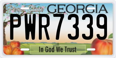 GA license plate PWR7339