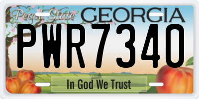 GA license plate PWR7340