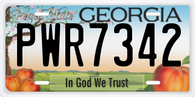 GA license plate PWR7342