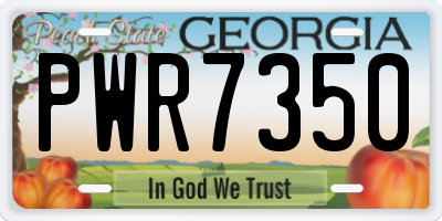 GA license plate PWR7350