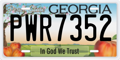 GA license plate PWR7352