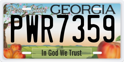 GA license plate PWR7359