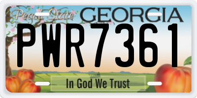 GA license plate PWR7361