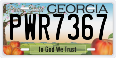 GA license plate PWR7367