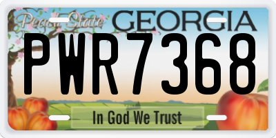 GA license plate PWR7368