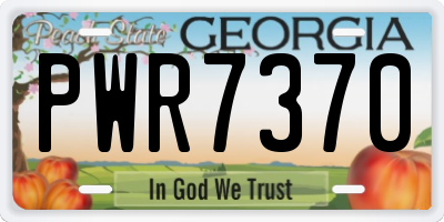 GA license plate PWR7370