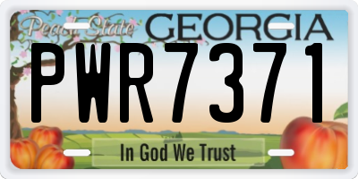 GA license plate PWR7371