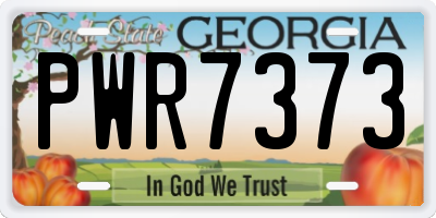 GA license plate PWR7373