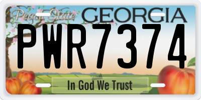 GA license plate PWR7374