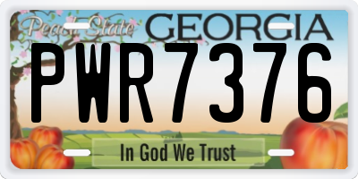 GA license plate PWR7376
