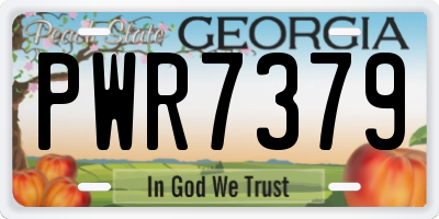GA license plate PWR7379