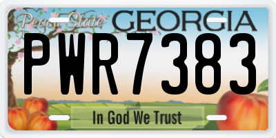 GA license plate PWR7383