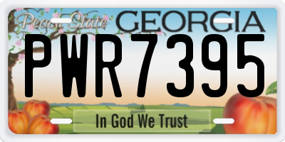 GA license plate PWR7395