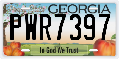 GA license plate PWR7397