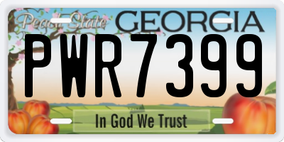 GA license plate PWR7399