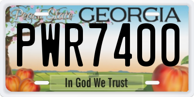 GA license plate PWR7400