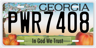 GA license plate PWR7408