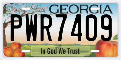 GA license plate PWR7409