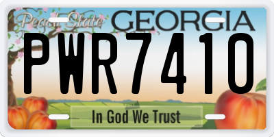 GA license plate PWR7410