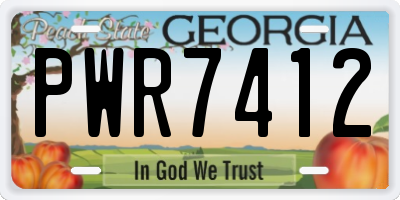 GA license plate PWR7412