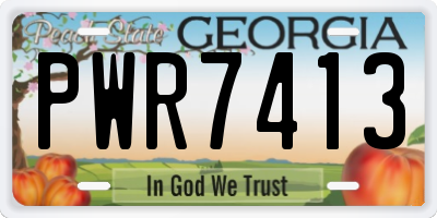 GA license plate PWR7413
