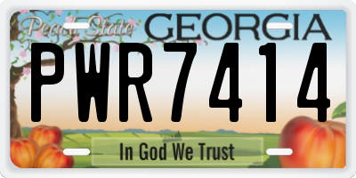 GA license plate PWR7414