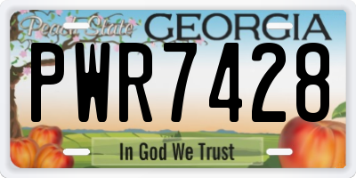 GA license plate PWR7428