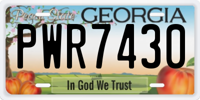 GA license plate PWR7430