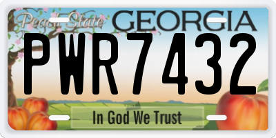 GA license plate PWR7432