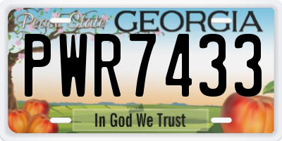 GA license plate PWR7433