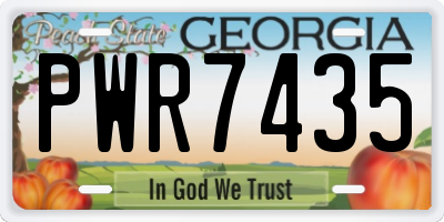 GA license plate PWR7435